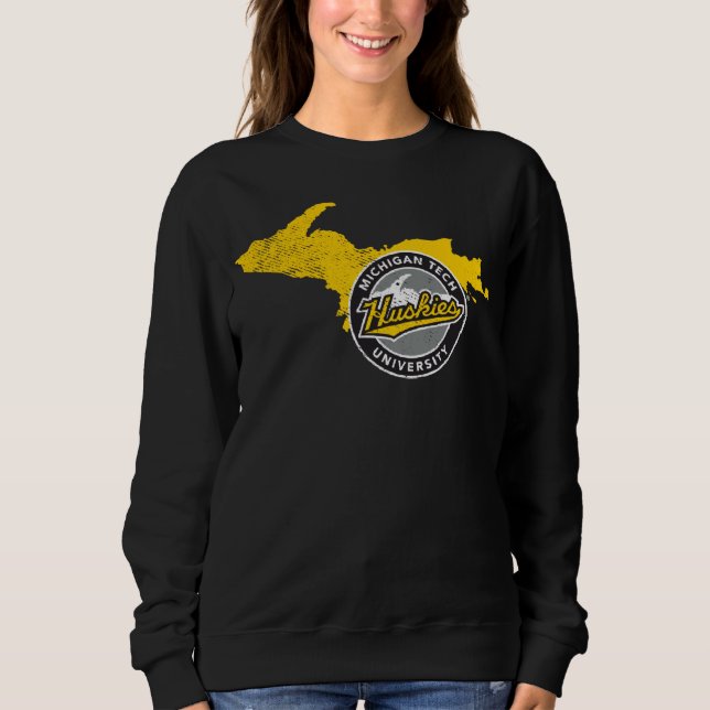 Michigan Tech Huskies State Shape Sweatshirt (Front)