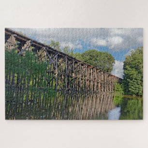 Michigan Train Trestle Over River Jigsaw Puzzle