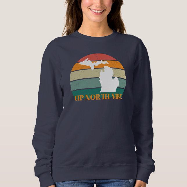 Michigan Up North VIBE - Navy Blue  Sweatshirt (Front)