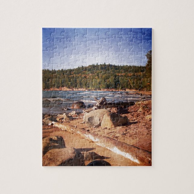 Michigan Upper Peninsula Shoreline Jigsaw Puzzle (Vertical)
