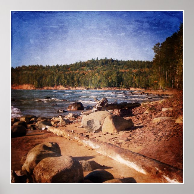 Michigan Upper Peninsula Shoreline Poster (Front)