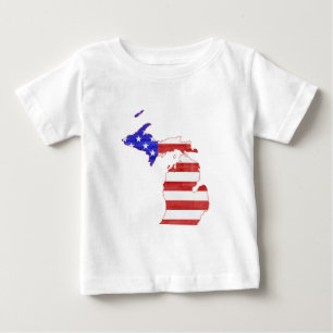 Michigan USA flag silhouette state map Baby T-Shirt