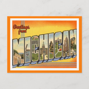 Michigan Vintage Travel Postcard