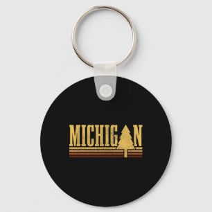 Michigan Vintage Tree State Pride Camping Hiking M Key Ring