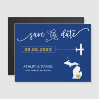 Michigan Wedding Save the Date Card, Map