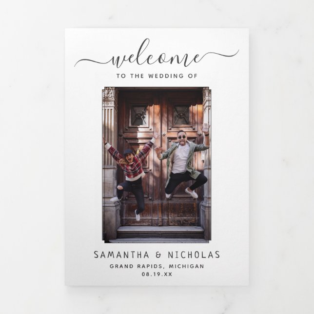 Michigan Wedding Welcome Letter & Itinerary Tri-Fold Programme (Cover)