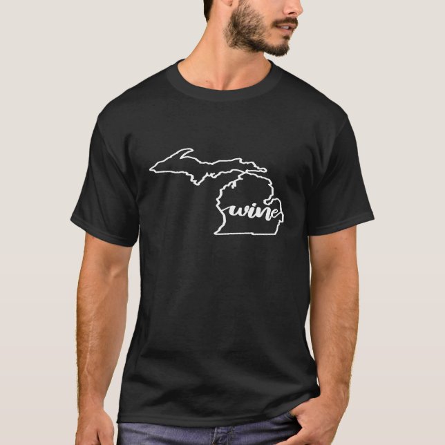 Michigan Wine State Shape T-Shirt (Front)