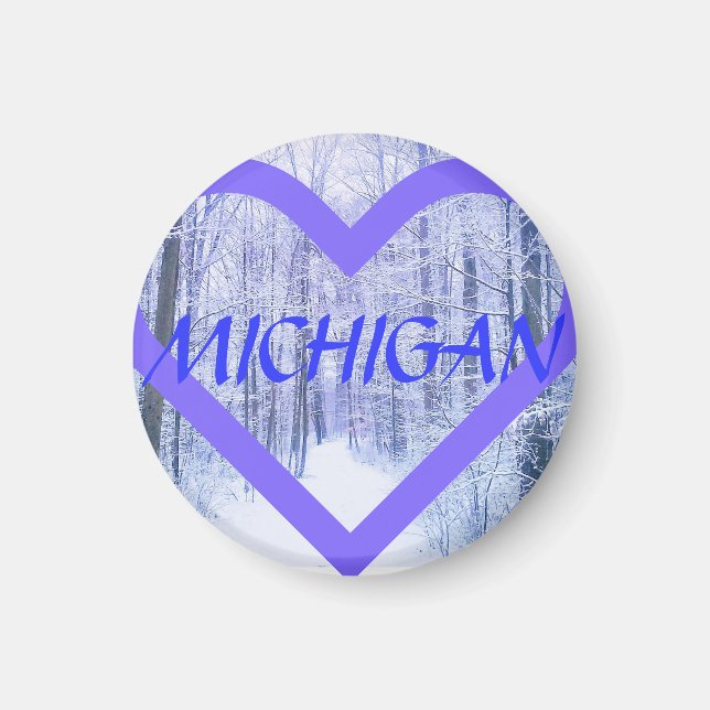 MICHIGAN WINTER PUR<3BLU MAGNET (Front)