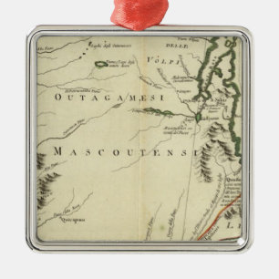 Michigan, Wisconsin, Illinois Metal Tree Decoration