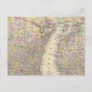 Michigan, Wisconsin Postcard