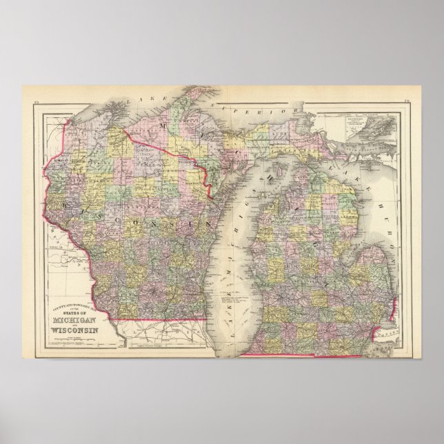 Michigan, Wisconsin Poster (Front)