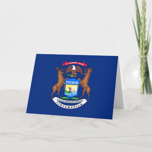 Michigander Flag, Flag of Michigan Card (Front)