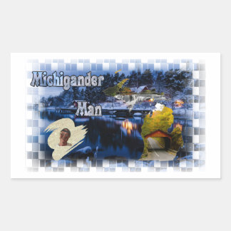 Michigander Man Winter! Rectangular Sticker