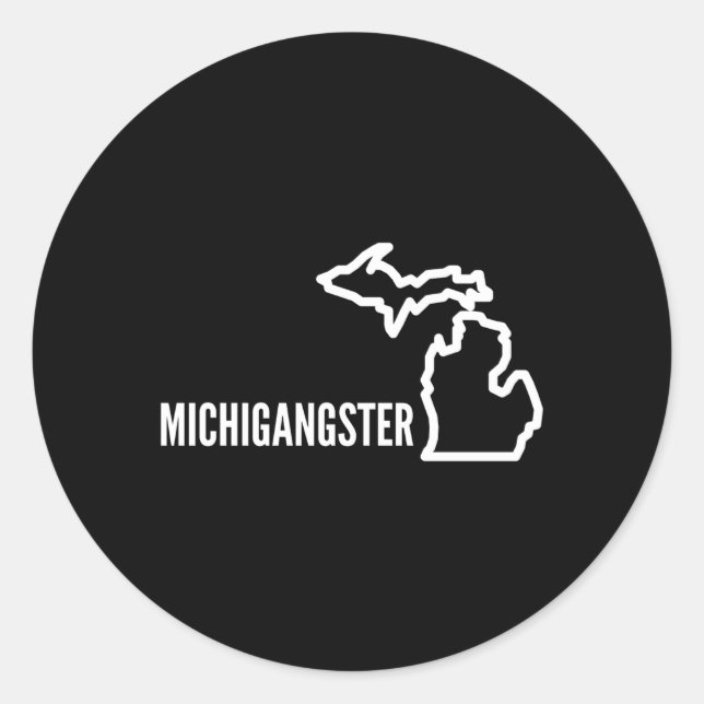 Michigangster Classic Round Sticker (Front)