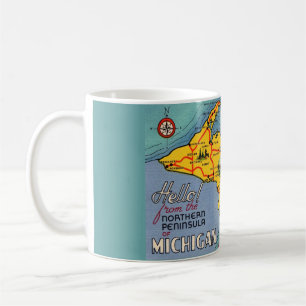 Michigan's Northern Peninsula Map  Coffee Mug