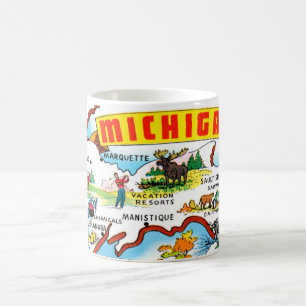 Michigan's Upper Peninsula Map Coffee Mug