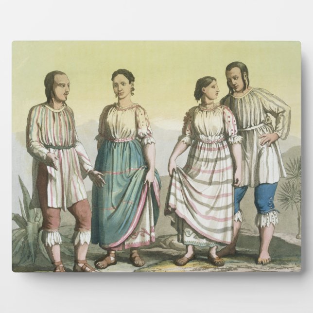 Michoacan Indians in Traditional Costume, Mexico ( Plaque (Front)