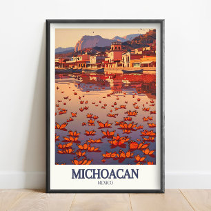 Michoacan Poster - Michoacán Art - Mariposa Monarc