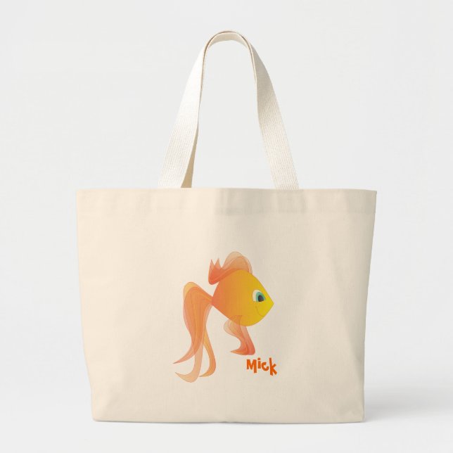 Mick the Goldfish Large Tote Bag (Front)