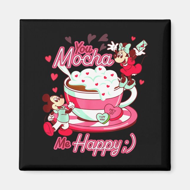 Mickey Amp Minnie Valentines Day You Mocha Me H  Magnet (Front)