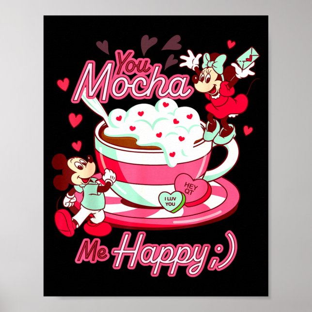 Mickey Amp Minnie Valentines Day You Mocha Me H  Poster (Front)