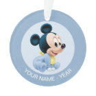 Mickey Baby's First Christmas Blue | Add Your Name