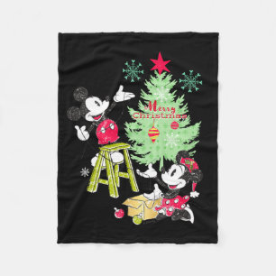 Mickey Minnie Clic Christmas Tree Fleece Blanket