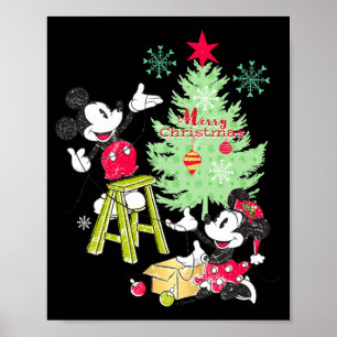 Mickey Minnie Clic Christmas Tree Poster