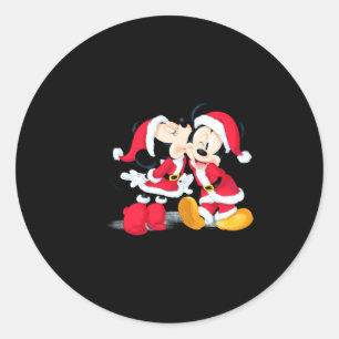 Mickey Minnie Jingle Bell Fun Classic Round Sticker