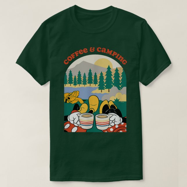Mickey & Minnie MouseCoffee & Camping  T-Shirt (Design Front)