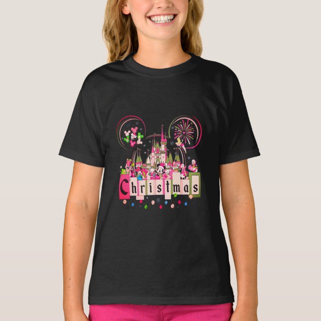 Mickey Mouse Ears, Castle & Disney Characters T-Shirt (Front)