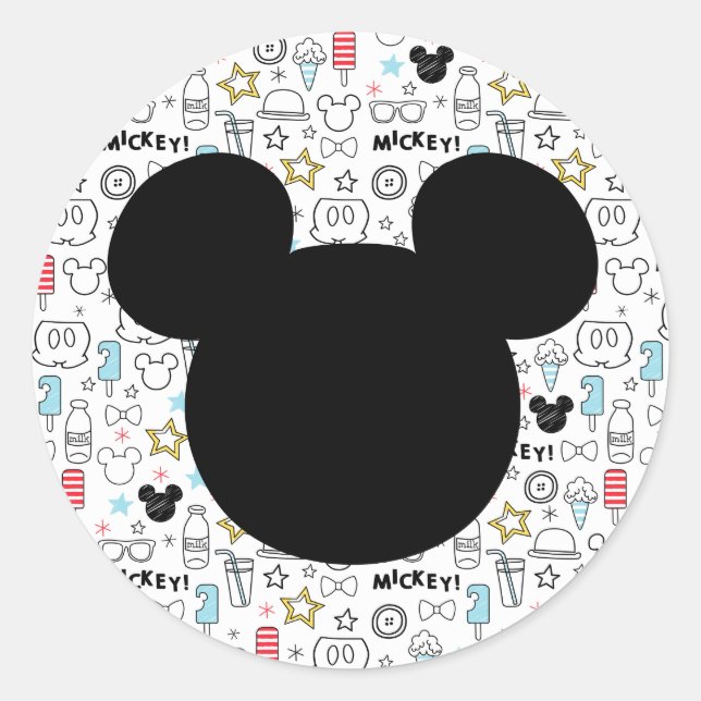 Mickey Mouse Fun Birthday  Round sticker (Front)