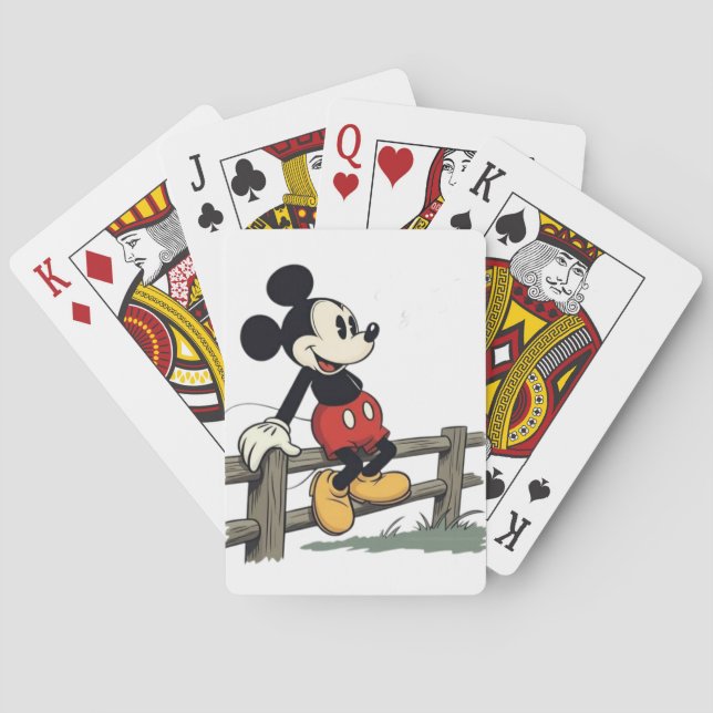 Mickey's Peaceful Fence-Sit Playing Cards (Back)