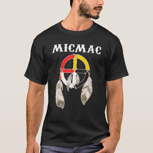 Micmac Mi'kmaq Nation Indian Tribe Medicine Wheel  T-Shirt (Front)