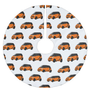 Micro car cartoon illustration brushed polyester tree skirt