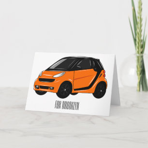 Micro car cartoon illustration card