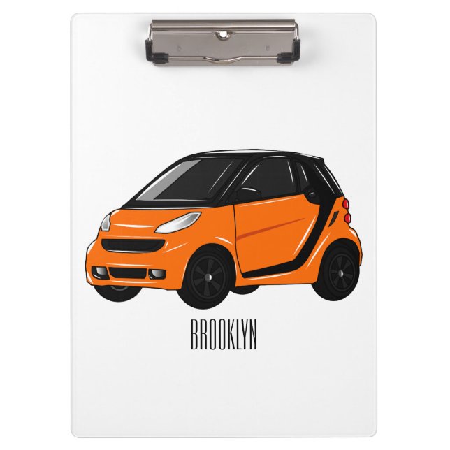 Micro car cartoon illustration clipboard (Front)