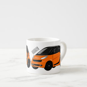 Micro car cartoon illustration espresso cup