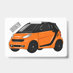 Micro car cartoon illustration ID badge