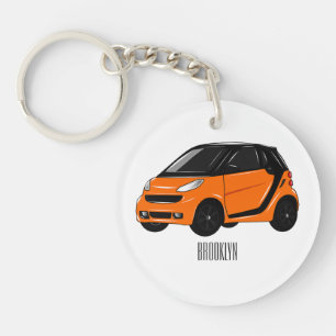 Micro car cartoon illustration key ring