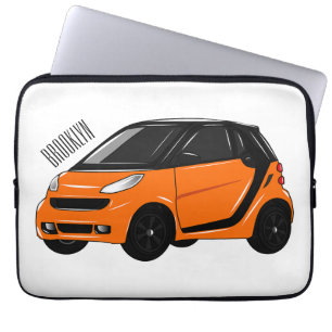 Micro car cartoon illustration laptop sleeve