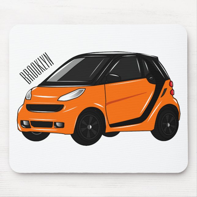 Micro car cartoon illustration mouse pad (Front)