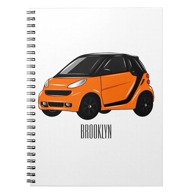 Micro car cartoon illustration notebook (Front)