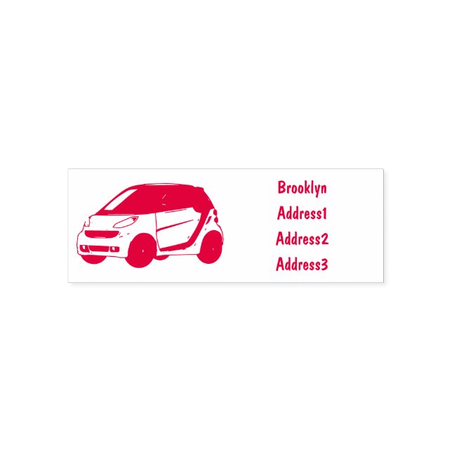 Micro car cartoon illustration self-inking stamp (Design)