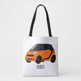 Micro car cartoon illustration tote bag