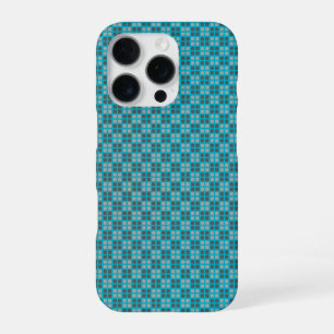 Micro Chequered Blue iPhone Protector 16 Pro Case