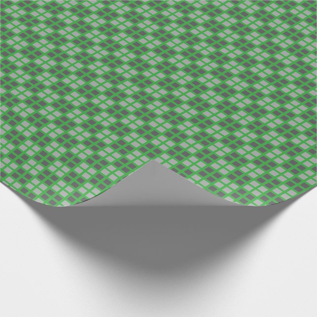 Micro Chequered Green Wrapping Paper (Corner)