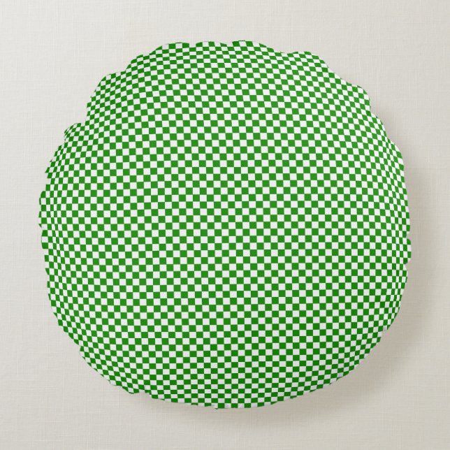 Micro Chequered Grid Pattern Round Cushion (Front)