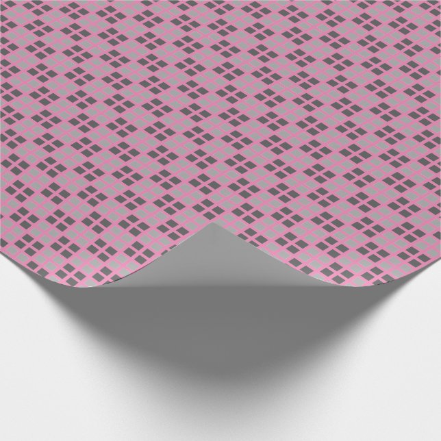 Micro Chequered Pink Wrapping Paper (Corner)
