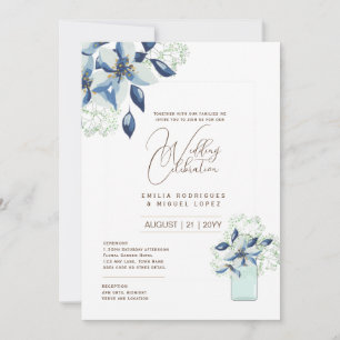 Micro Garden Wedding Theme Pretty Floral Summer Invitation